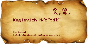 Keglevich Máté névjegykártya